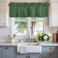 thumbnail image 2 of Dark Green Burlap Texture Farmhouse Short Window Curtain Valances, Farmhouse Vintage Green Rod Pocket Kitchen Valances for Living Room Bedroom Bathroom Cafe 42" x 18", 2 of 8