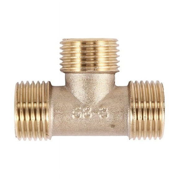 Brass T Shape Water Pipe Equal Male Tee Adapter Connector 1/2" Thread