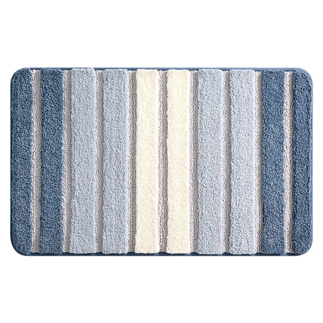 EGNMCR Outdoor Rug Bathroom Rugs Foot Cushions Microfiber Striped Bathroom Rugs Bath Mat Extra Thick, Soft And, Absorbent, Anti-Slip Bath Rugs For Bathroom Bath Mats