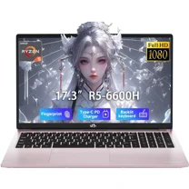 17.3" FHD IPS Gaming Laptop: AMD Ryzen 5 6600H, Radeon 660M, 16GB DDR5 RAM, 1TB SSD, Backlit Keyboard, Fingerprint, 100W Type-C