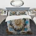 thumbnail image 2 of Designart "Blue and Gold Mandala Elegance I" Boho Mandala Bedding Covert Set - Traditional Blue Geometric Bed Set With 2 Shams, 2 of 6