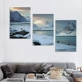 thumbnail image 4 of Nawypu  Landscape Theme Canvas Wall Art, Snow Mountain and Lake Picture Prints Wall Decor, Nordic Scenery Painting Wall Deco Ready to Hang 12''x16''X3 Panels, 4 of 4