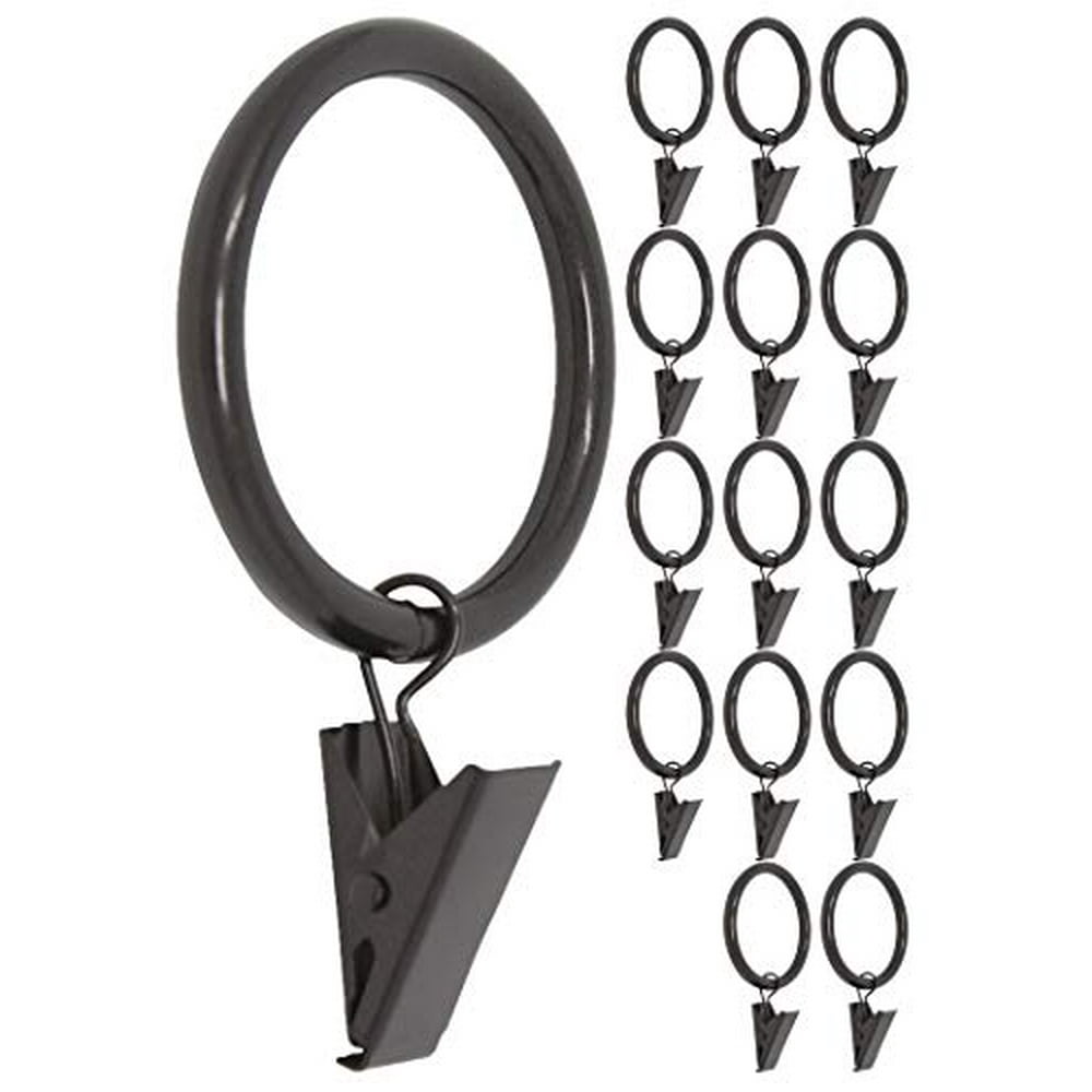 MERIVILLE Drapery Curtain Rings with Clip 1.5Inch Inner Diameter