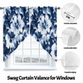 thumbnail image 3 of Navy Blue Swag Curtain Valance for Windows, Flower Blooming Watercolor Ink Floral Botanical Window Treatments Short Swag Topper for Kitchen Windows Bathroom Bedroom, 36"x63", 3 of 8