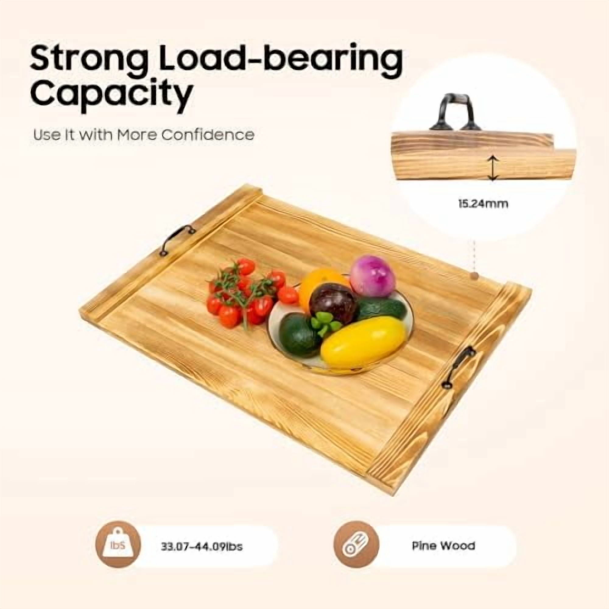 Wooden Stove Top Cover, 30 x 22 Inch Noodle Board with Handles, 44.09 lbs Capacity for Gas Burners and Counter Space