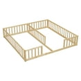 thumbnail image 5 of Miniyam Wood Twin Size Double Floor Bed with Guardrails for Toddler, Natural, 5 of 7