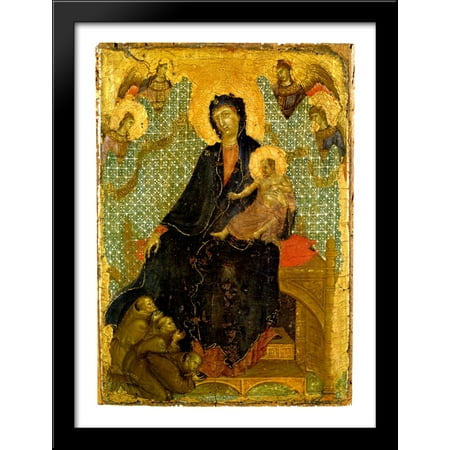 - Franciscan Madonna 28x38 Large Black Wood Framed Print Art by Duccio