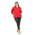 thumbnail image 4 of Blusa de manga 3/4 Roman Fashion /Tallas Extras, 2658 (Rojo) rojo 36, 4 of 5