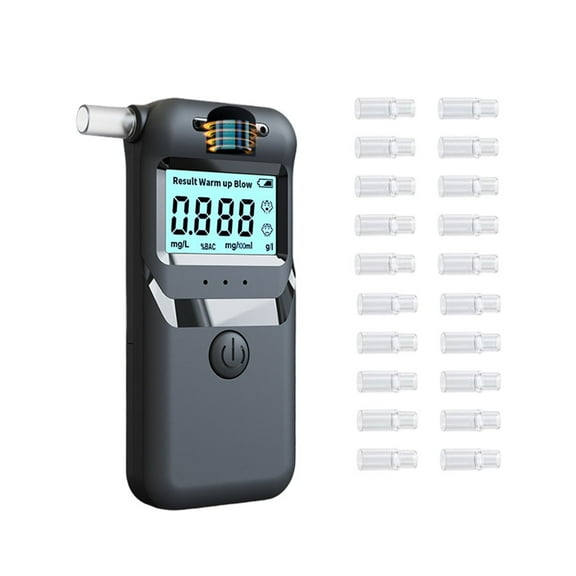 DAMIFU Electronic Alcohol Tester With 20 Hygienic Mouthpieces Portable Design With Digital Display For Precise Readings