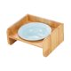 thumbnail image 3 of Cuenco de cerámica para gatos, comedero para mascotas, estante de madera, antivómitos, antideslizante, desmontable Azul, 3 of 9