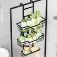 thumbnail image 4 of CxhicLuv Bathroom Shower Hanging Rack, 3 Tier Stainless Steel Shower Organizer with Soap Rack and Towels Sponge Holder, Over Shower Head Design for Bathroom Storage, Easy Installation, Black, 4 of 9
