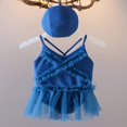thumbnail image 2 of Kids Girls Bikini Set  Solid/Strawberry Print Swimsuit + Swimming Cap, 2 of 7
