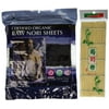 Raw Organic Nori Sheets 50 qty Pack + Free Sushi Roller Mat! - Certified Vegan, Raw, Kosher Sushi Wrap Papers - Premium Unheated, Un Cooked, untoasted, dried - RAWFOOD