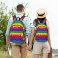 thumbnail image 4 of Disketp Bright Rainbow print Canvas Backpack Lightweight Travel Daypack Student Rucksack Laptop Backpack-Small, 4 of 5