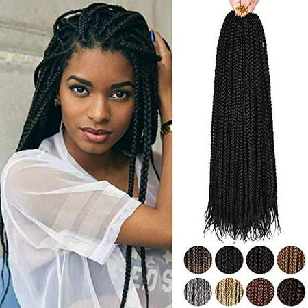 Alileader 20 Inch Box Braids Crochet Hair 6 Packs/Lot 132 Strands 1cm ...