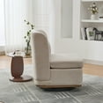 thumbnail image 3 of Beige Chenille Swivel Chair - 360° Seat Adjustment - Multiple Indoor Spaces - Stable and Comfortable Seating, 3 of 5