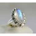 thumbnail image 2 of Navya Craft Rainbow Moonstone Marquise 925 Sterling Silver Handmade Women Statement Ring Size 12.5, 2 of 5
