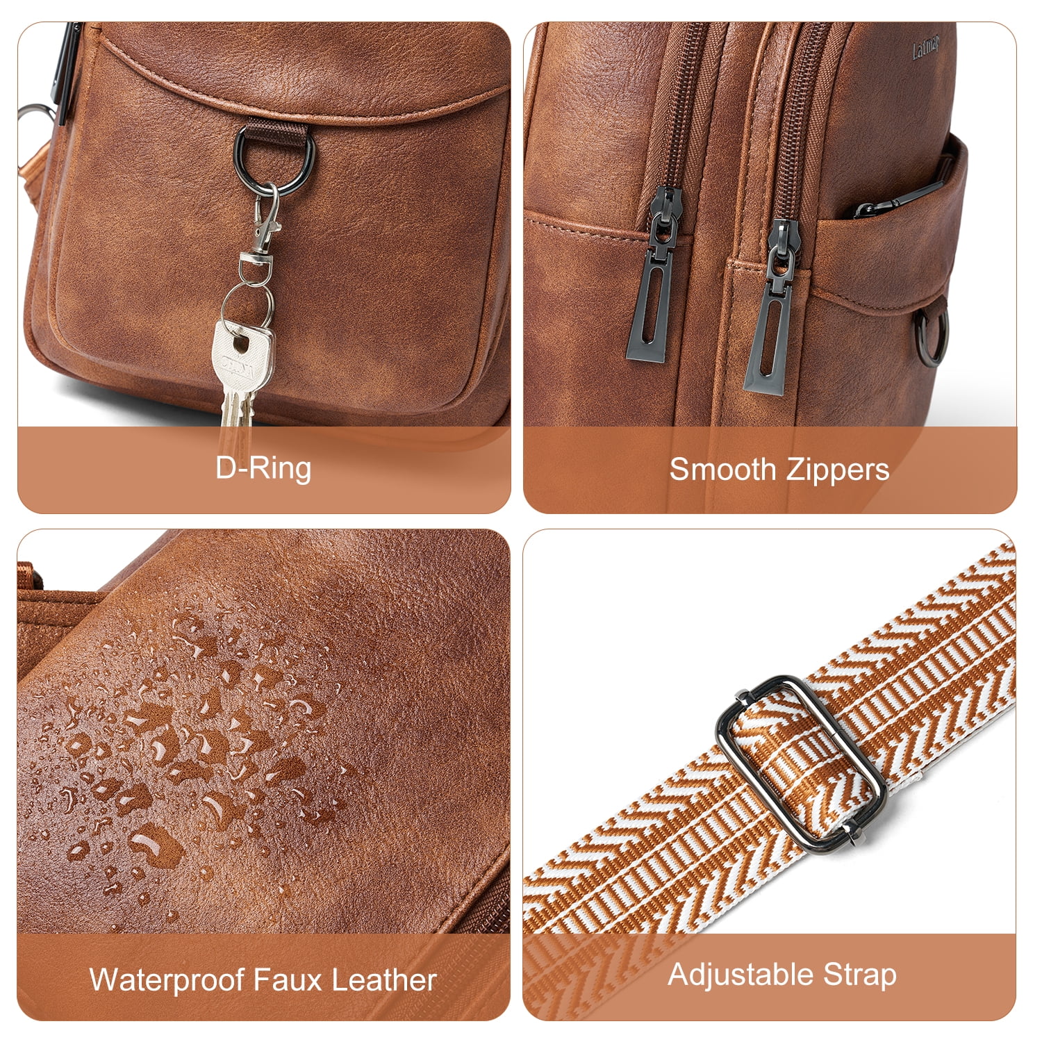 7L Crossbody Sling Bag, Anti-Theft Travel Chest & Belt Bag for Women and Men, Faux Leather