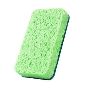 Agiferg Lave-vaisselle Éponges de cuisine Bois naturel Éponge de coton à double face Huile libre