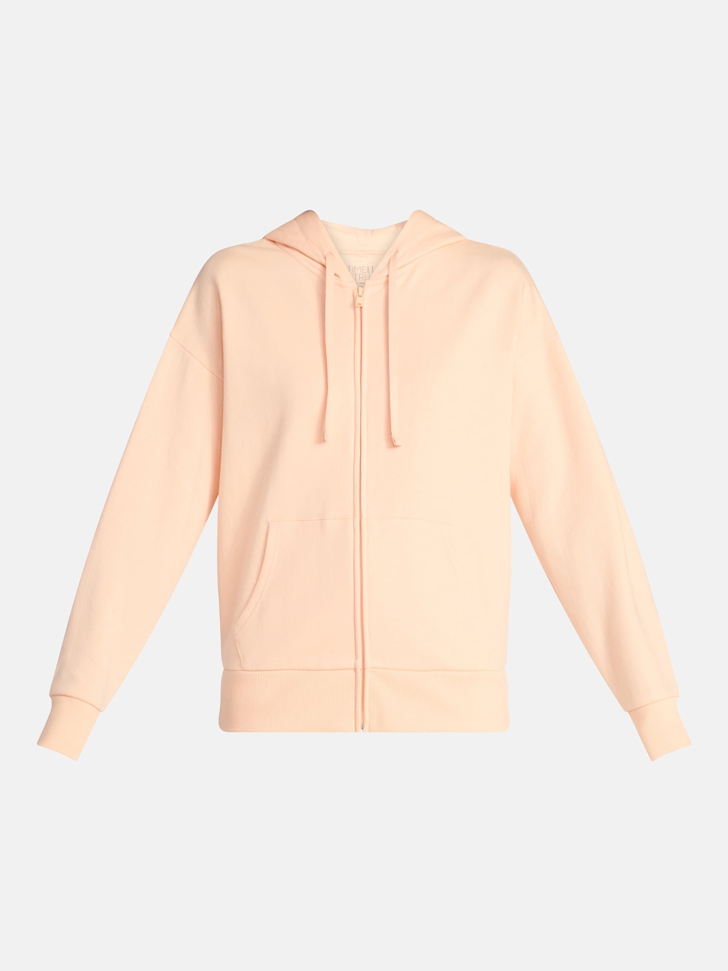Time and Tru Women's and Women’s Plus Zip Front Fleece Hoodie Jacket, Sizes XS-4X