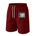 thumbnail image 2 of JULMCOMO Father's Day Men's Shorts DAD Letters Drawstring Red White Blue Loose 250 Anniversary USA Hawaiian Summer Shorts with Pockets Red XL, 2 of 4