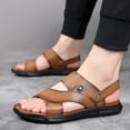 thumbnail image 2 of dmqupv Men's Flip Flops Sandals Summer Beach Slides Shoes Outdoor Hiking Thong Flip Flops Sandals Mens Sandals Size 12 New Sandal Khaki 9, 2 of 5