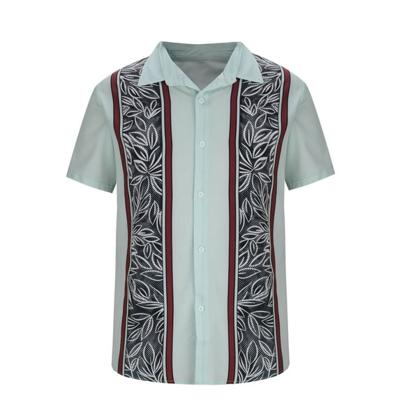 Aloohaidyvio Men's Hawaiian Shirts Short Sleeve Button Down Casual Shirts Summer Printed Tropical Floral Aloha Beach Shirts