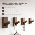 thumbnail image 4 of Wooden Wall Hooks 4 Pack Wooden Coat Decorative Hooks Wall Mounted for Hanging Clothes Bags Hats, 4 of 6