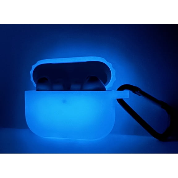 Airpods Pro 3 (2025) Glow in the Dark Blue Silicone Case Protection Skin