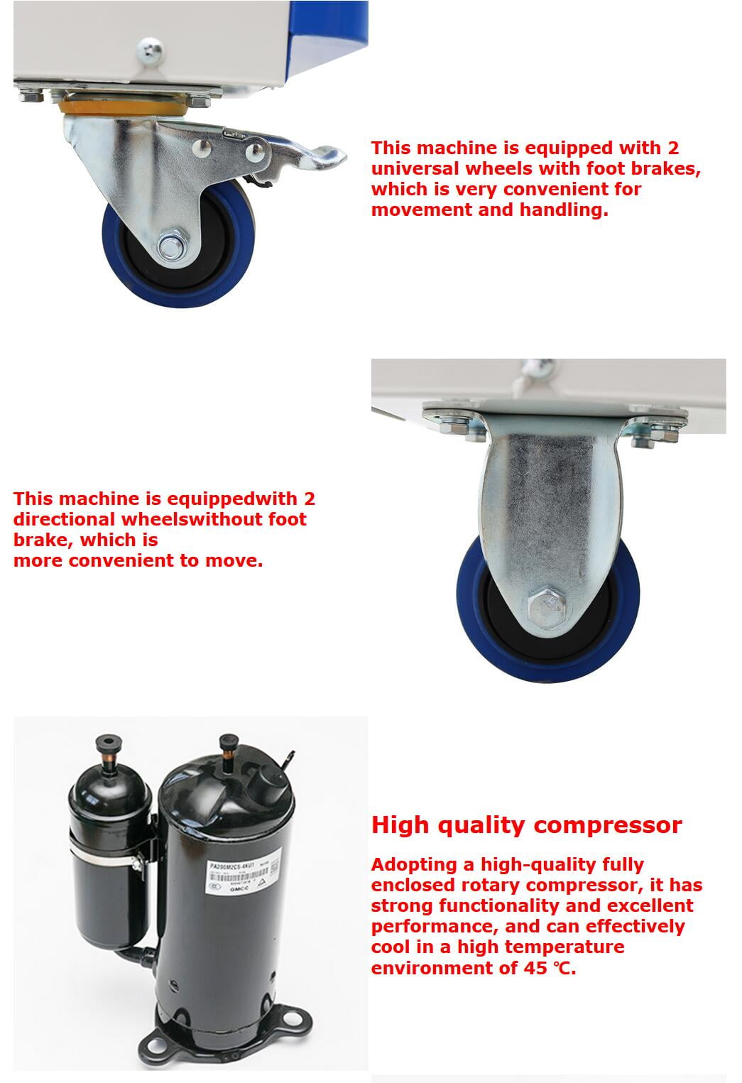 Single Tube Industrial Air Conditioner Portable Mobile Spot Cooler Refrigerant 110V 480m³/h Blue