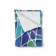 thumbnail image 2 of Fractal Soft Flannel Fleece Throw Blanket, Ceramic Mosaic Style Forms Trippy Abstract Vivid Display, Cozy Plush for Indoor and Outdoor Use, 60" x 80", Jade Green Royal Blue, by Ambesonne, 2 of 6