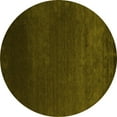 thumbnail image 1 of Ahgly Company Indoor Round Abstract Yellow Contemporary Area Rugs, 7' Round, 1 of 4