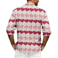 thumbnail image 5 of Fgvctg Valentine's Day Button Down Shirt for Men Long Sleeve Cotton Blouse Dressy Date Day Love Heart Print Shirts Plus Size Collared Business Casual Tops Wine 4XL, 5 of 5