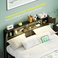 thumbnail image 4 of Homieasy Full Size Bed Frame with USB Charging Station & LED Lights - Industrial Metal Bed with Headboard & Storage, Steel Slat Support, No Box Spring Needed, Noise-Free,Black, 4 of 8