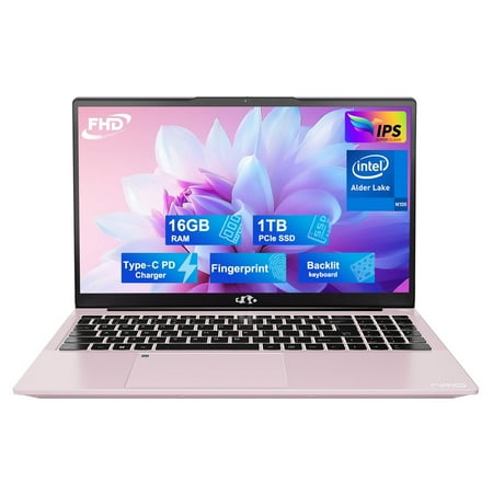 15.6-FHD-Laptop Student-Laptop, 16GB RAM 1TB SSD Intel Pentium Quad Core N100 (Beat to i3-1115G4 Up to 3.4GHz), Laptop-Computer with Backlit Keyboard Fingerprint Home-laptop, Windows 11 Laptop