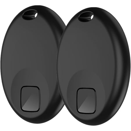 Bluetooth Air Tracker Tags Works with Apple Find My APP (iOS 14.5 Above Only), Smart Tag Item Finders for Key, Luggage, Backpack and More, IP67 Waterproof Tracking Tags (Black, 2 Pack)