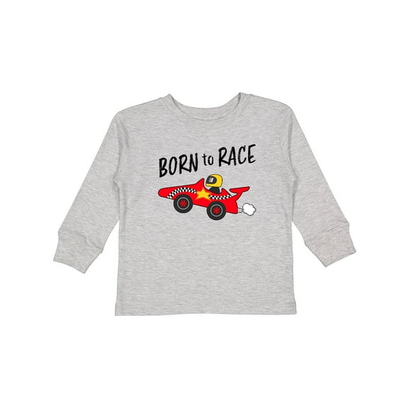 Inktastic Born to Race Red Race Car Boys or Girls Long Sleeve Toddler T-Shirt