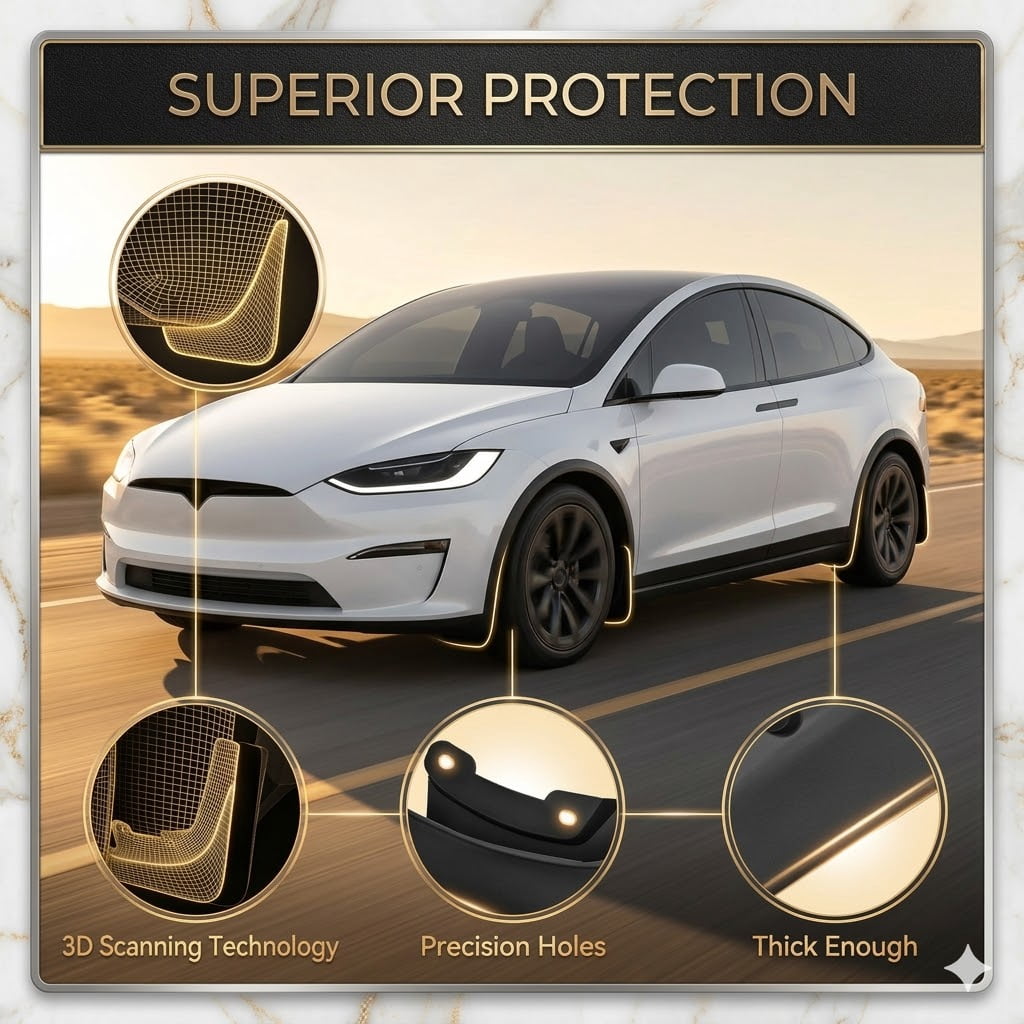 tesla model X mud flaps tesla model X Accessories All-Weather Mud Guard Body Kits for tesla model X 2023-2026