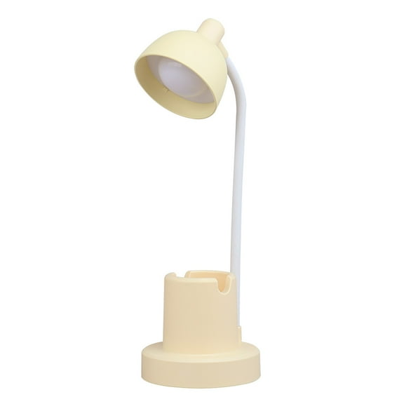 Dnogom Cute Minimalist Desk Lamp With Pen Holder,USB-Rechargeable 2-Brightness Eye-Caring LED Study Reading Lamp for Bedroom Nightstand