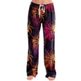 thumbnail image 6 of Halloween Costumes Pajama Pants Women Elastic Waist Halloween Cute Ghost Printed Loose Cotton Plus Size Sleep Pants Hot Pink S, 6 of 6
