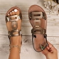 thumbnail image 5 of Walking Shoes Women, Sandalias Para Mujer, Platform Sandals, Women's Wedge Sandals Slip - On Summer Sandals With Metallic Accents Comfortable Dressy Platform Wedges Casual Daily Walking, Coffee 7, 5 of 7