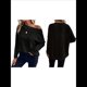thumbnail image 3 of Camiseta de Punto de Otoño con Cuello Redondo y Hombros Descubiertos para Mujer, Larga Negro L, 3 of 7