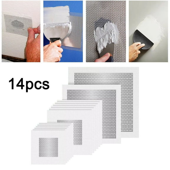 Wall Patch Repair Kit Dry Wall Hole Repair Patch for Ceilings 2/4/6/8 Inch 14 Pack