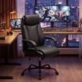 thumbnail image 6 of Costway 400 LBS Big & Tall Leather Office Chair Adjustable High Back Task Chair, 6 of 10
