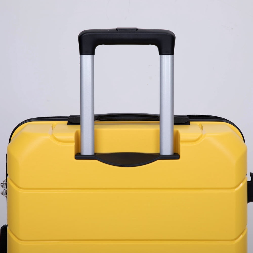 Yougu 3-Piece Hardside Carry-On Luggage Set, 20" 24" 28", Unisex, Yellow