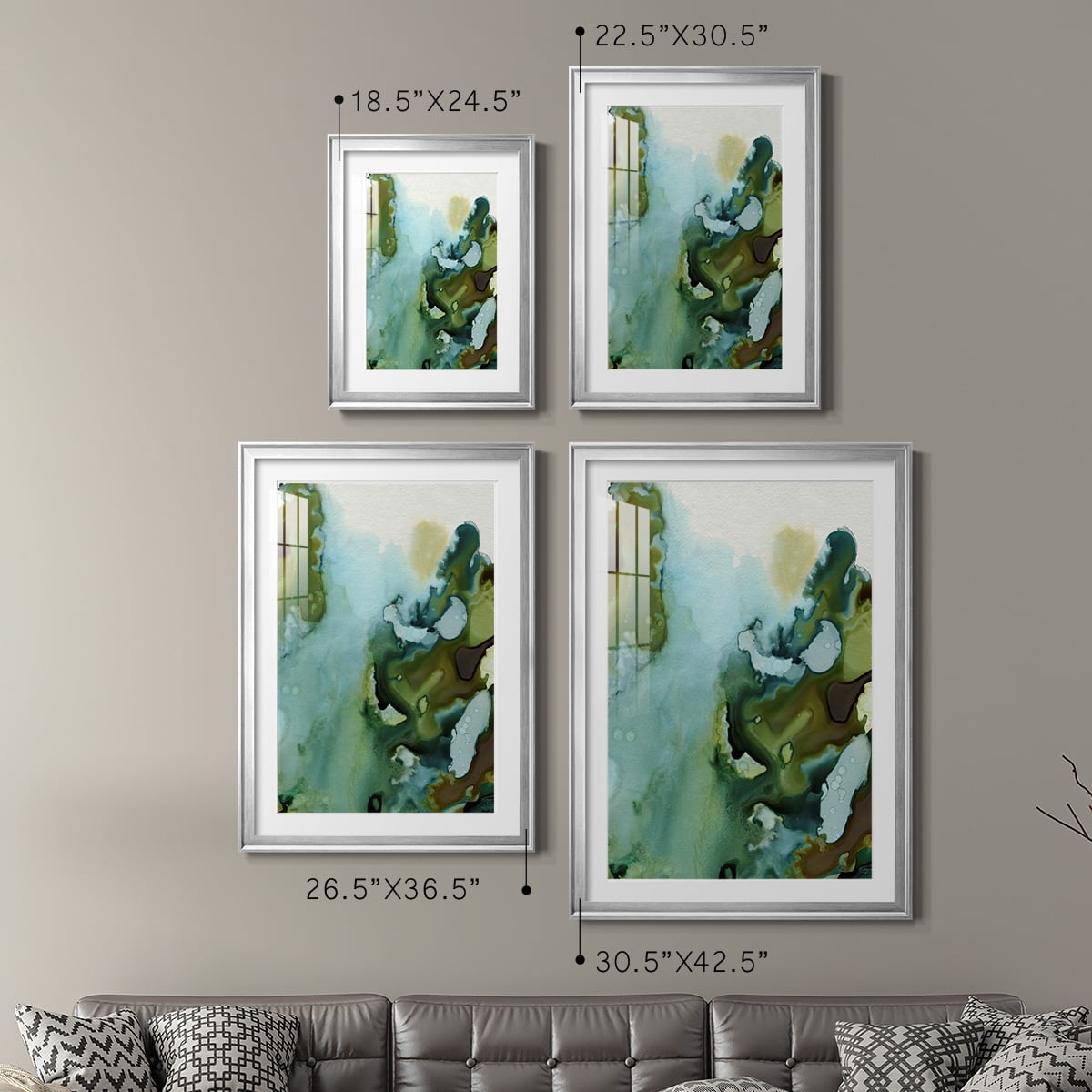 Wexford Home Water and Earth I Premium Framed Print, 30.5" x 42.5" - Ready to Hang, Silver (Set of 2)