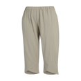 thumbnail image 3 of Women Ninth Pants  Solid Color Middle Waist Loose Casual Trousers, 3 of 9