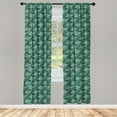 thumbnail image 2 of Ambesonne Tropical 4-Panel Curtains, Forest Palm Leaves Pattern, 56"x95", Seafoam Green, 2 of 4