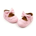 thumbnail image 4 of Styles I Love Infant Baby Girls Soft Leather Big Bow Mary Jane Shoes Anti-Slip Rubber Sole Crib Shoes (Pink, 12-18 Months), 4 of 5