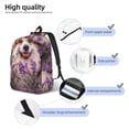 thumbnail image 4 of Yiaed Dog in Lavender Flowers Print Backpack, Premium Laptop Backpack, Travel Backpack for Women, Lightweight Backpacks, Comfortable Back Pack-Small, 4 of 7